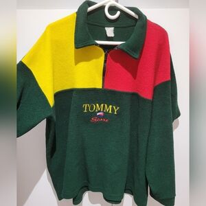 Tommy Sport XL Colorblock Half-Zip Fleece Sweater